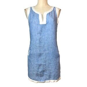 Mogador Anacapri Women’s 100% Linen Shift Dress size S Made in Italy Coastal